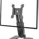 Folding Monitor Stand - Height Adjustable Vesa Monitor Stand, Tilt, Rotation Free Standing Low Profile Desk Mount for Single Monitor up to 28 inch Screens Upgrade WS-03T