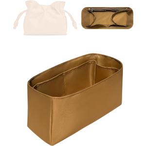 Purse Organizer Insert, Nylon Inner Liner for Loewe Flamenco Bag, Durable Storage Multiple Pouch Cosmetics Zipper Bag Insert Handbag Organizer (Style-02, Medium)