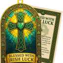 2 x Irish Ornament - St Patricks Day Gifts - Irish Gifts with Card and Envelope  St Patricks Day Gift for Kids and Adults, Classroom and Coworker Exchange, Fun Leprechaun Card (Pt3r)