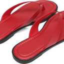 Flip Flops for Women Comfortable Slip on Open Toe Thong Sandals Casual Summer Dress Flats Sandal Shoes. (Red, Us 8.5)