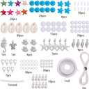 SUNNYCLUE 293Pcs DIY Boho Shell Beads Beach Charm Ankle Bracelet Making Kit Foot Chain Sandal Beads Christmas Adjustable Jewelry Making Kits Starfish Sea Turtle Charms Turquoise Stone Instruction