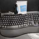Ergonomic Wireless Keyboard and Mouse Combo, Rechargeable 4000mAh Backlit Keyboard with a Soft, Faux Lambskin Palm Rest, Wave Keys for Natural Typing, Compatible with Windows/Mac/Chromes OSSABLUTE