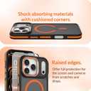 AIGOMARA Magnetic for iPhone 17 Pro Case, [Compatible with Magsafe] [Military-Grade Protection] Slim Shockproof Translucent Matte Protective Case for iPhone 17 Pro 6.3 Inch, Orange