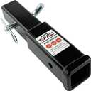 TOPTOW Hitch Extender, Fits for 2 inch Receiver, 7 inch Extension Length, with 5/8 inch Hitch Pin (black)