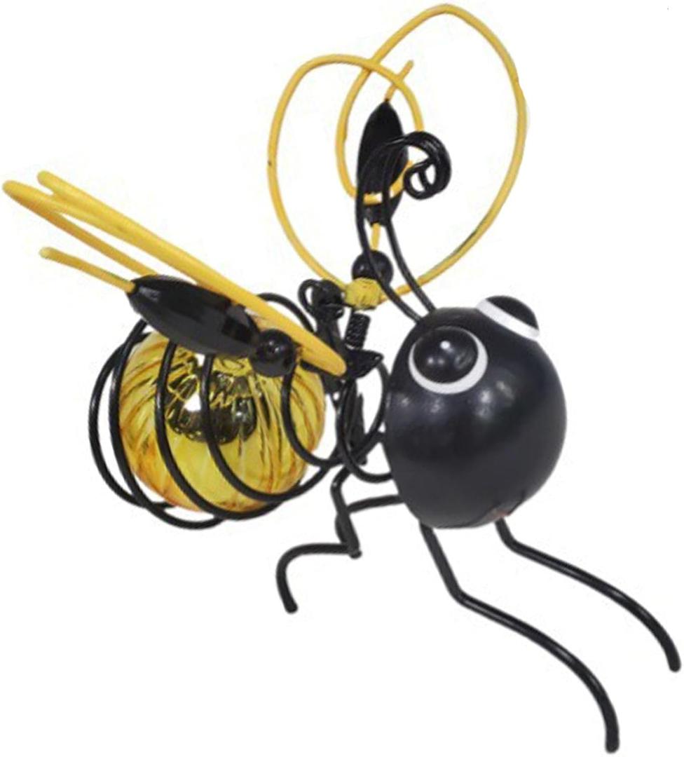 Outdoor Hanging Solar Bee Simulation Lights,Hanging Bee Solar Garden Light, LED Bugs Lantern Decoration Bee Ornament for Patio Yard Pathway Balcony (Yellow)