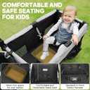 ELEMARA All-Terrain Stroller Wagon for 2 Kids, Foldable Kids Wagon Stroller Includes Removable Canopy,Mosquito net, Adjustable PushPull Handle,Snack Tray & Cup Holders, Storage Basket, Grey+Black