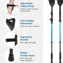 Ergonomic Forearm Crutches Spring Assist Arm Crutches Forearm for Adults,Comfortable Grip,Adjustable Height Elbow Crutches with Cuffs Walking Crutches for Women and Men (Blue)
