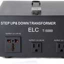 ELC T-5000+ 5000-Watt Voltage Converter Transformer - Step Up/Down - 110V/220V - Circuit Breaker Protection Heavy Duty
