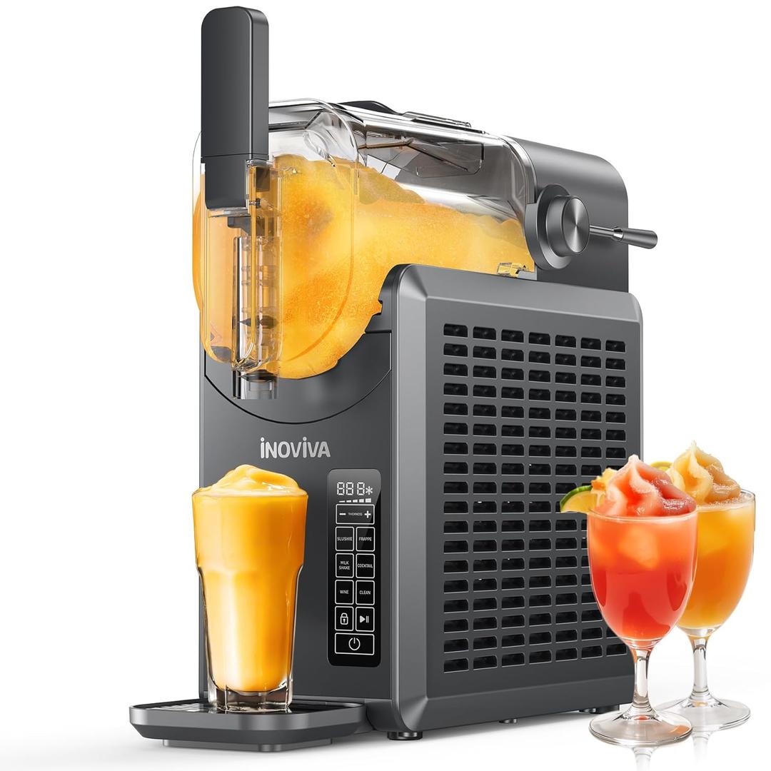 Slushie Machine, No Ice Needed, INOVIVA 68 oz Frozen Drink Maker for Home with Self-Cleaning, 5 Preset Programs, Frozen Margaritas, Frapps, Milkshake, and More, (2025 Version)
