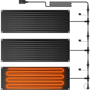 3 Pack 10 x 30" Heated Snow Melting Mats - Heated Outdoor Mats for Walkways - Electric Snow Melting Mats for Decks and Sidewalks, No-Slip Snow and Ice Melt Heated Sidewalk Mat