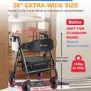 Walkers for Seniors with Seat,450Lbs Rolling Walker, 22" Extra-Wide Heavy-Duty All-Terrain Rollator Walker with Adjustable Height,Ergonomic Breathable Seat,Storage Bag,Foldable Mobility Aid For Adults