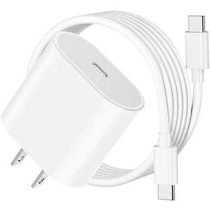 20W USB C Fast Charger for iPad Pro 13/12.9/11 inch, iPad A16/10th Generation, iPad Air 11/13 inch/5th/4th, iPad mini 6th/7th, iPad Charger Fast Charging Block with 6.6ft USB C to C Charger Cable