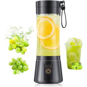 Portable Blender Personal Size Blender - 12 Oz Travel Cup Make Shakes and Smoothies, Cordless & USB Rechargeable, Freshly Squeezed in Picnic/Sports/Office