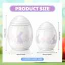 2 Pcs Easter Egg Candy Jar with Lid 7.87" 5.91" Ceramic Egg Shaped Easter Cookie Jar Bunny Decorative Food Storage Canister Cute Spring Decor Birthday Party Favors Gift for Home Table Decor