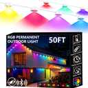 Permanent Outdoor Lights, 50ft Smart Eave Lights with RGB LED Light, IP67 Waterproof, App Control, DIY RGB Light for House Halloween Decorations