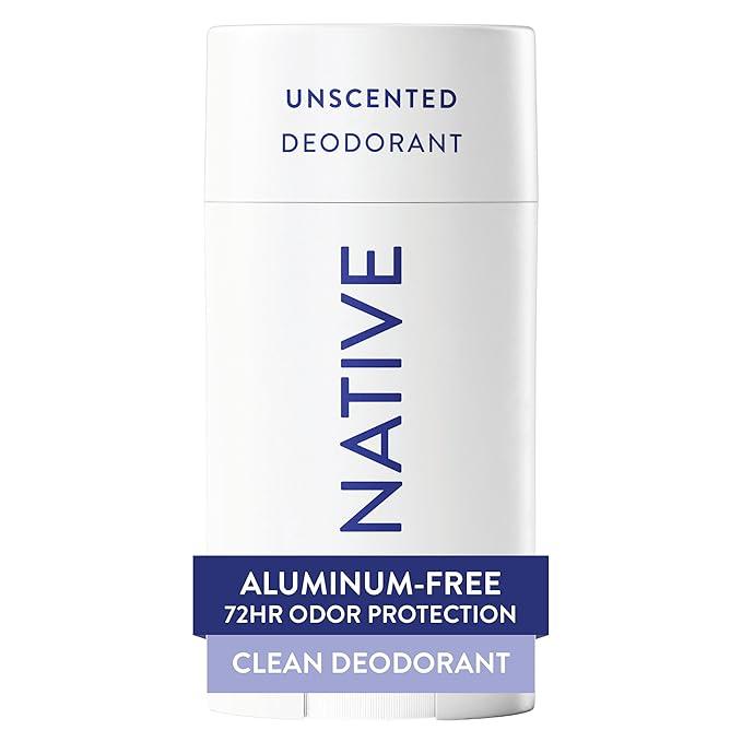 Native Deodorant,Unscented, Aluminum Free, Paraben Free, 2.65 OZ (75 g), Coconut Oil and Shea Butter