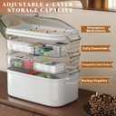 NiHome Home & Travel 4-Tier Medicine Storage Box with Portable Pill Case, Durable Adjustable Compartments, Moisture-Resistant Lid, Secure Handles for Pill Organization, Vitamins, Supplements (White)