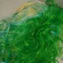 WeeH Women Wigs Long Hair Heat Resistant Spiral Curly Cosplay Wig Fashion Wavy Costume Daily Party (Bule/ Green/ Gold)