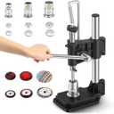Bonvoisin Fabric Button Maker, Cloth Cover Button Press with 3 Molds(18 22 28mm), Fabric Covered Button Maker Kit with 300Pcs Button Shells