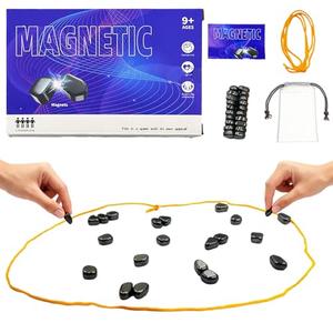 Magnetic Chess Game with Pieces, String, Party & Travel Tabletop Magnetic Strategy Game, Puzzle Strategy Game, Multiplayer, Suitable for Family, Parties, Travel & Camping