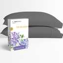 Carressa Linen 100% Egyptian Cotton King Size Pillow Cases Set of 2 - Luxury 600 Series Hydrangeas Collection King Pillowcases (Dark Grey), Soft Cooling, Sateen Weave Hotel Quality Bed Pillow Cover (03: Graphite Gray)