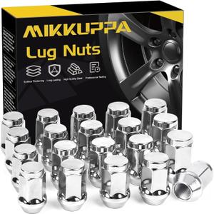 MIKKUPPA M12x1.25 Lug Nuts - Replacement for Nissan Altima Maxima Pathfinder Rogue Sentra, Subaru Outback Forester Aftermarket Wheel - 19pcs Chrome Closed End Lug Nuts