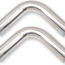 2.5 Inch 90 Degree DIY Custom Mandrel Exhaust Pipe Tube Pipe, T304 Stainless Steel, Universal Fit, 17.32 Inch End to End Length, 2.5'' OD Mandrel Bend Pipe 2PCS