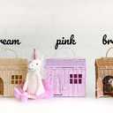 Rool Rattan House Shaped Basket Wicker Small Dollhouse Gift for Girls, Boho Toys, Mouse in a Box House, Little Girl Purse Clutch, Doll Carrier (Brown)