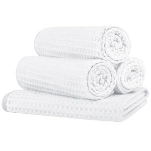 HOMEXCEL 4 Pack Premium Waffle Gym Towels, Ultra Soft Cooling Towels Highly Absorbent and Quick Dry Towel for Gym, Shower, Hotel, Spa and Kitchen, 15 x 25 Inch