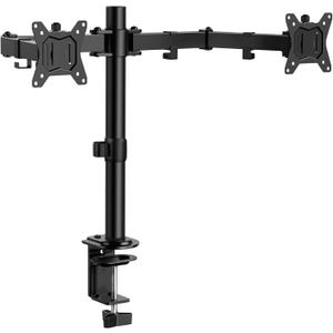 ErGear Dual Monitor Stand, Heavy Duty Adjustable Monitor Desk Mount for 2 Screens up to 32 Inches, Fully Adjustable Height, Tilt, Swivel, Rotate, Supports 17.6 lbs per Monitor Arm, Easy Installation (Black)