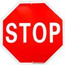 Stop Sign, 24 x 24 Inches Street Road Reflective Warning Signs, Rust Free Aluminum Sign, UV Protected and Weatherproof
