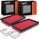 A-Premium 2-PC Engine Air Filter Compatible with Infinit Q50 & Nissan Cube, NV200, Versa, 2007-2021, 3.5L 3.7L, Flexible Panel, Replace# 16546-ED500