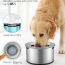 Heouvo 1 Gallon Large Dog Water Bowl No Spill,Anti Digging Lid & Rubber Bottom Spill Proof Dog Bowl, Anti Splash Mess Dripless Slow Drinking Stainless Steel Water for Sloppy Messy Drinkers Car
