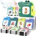 Spanish & English 420 Words Bilingual Talking Flash Cards for Toddlers 1 2 3 4 5 6 Year Olds, Montessori Learning Toys, Pocket Speech Therapy Autism Toys, Sensory Preschool Educational Birthday Gift