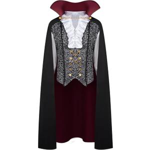 Spooktacular Creations Halloween Men Vampire Costume, Halloween Men's Vampire Cape, Dracula Costume Men (X-Large)