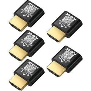 HDMI Dummy Plug 4K HDR,4K@60Hz1440P@120/144Hz1080P@120/144/240Hzedid Emulator Virtual Display Adapter,hdmi Headless Adapter-NEW-4K(default1440P) 5Pack