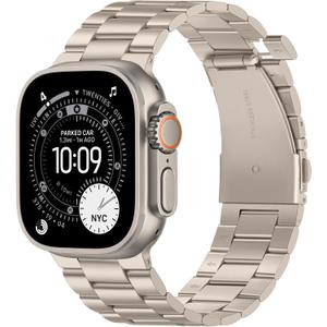 No Tool Needed Bands Compatible with Apple Watch Band 49mm 46mm 45mm 44mm 42mm for Men Women, Detachable Metal Strap for iWatch Ultra 3/2/1 Series 11 10 9 8 7 6-1, SE (Starlight)