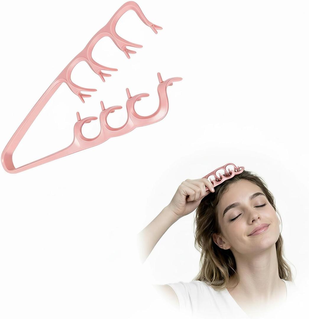 10-Finger Root Lifting Texture Hair Comb for Women & Men, Volumizing Scalp Shower Comb with Flexible Nylon Teeth, Wet & Dry Hair Tool for Fuller Looking Volume Pink, 2 Packs