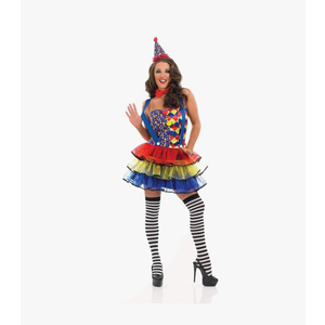 fun shack Clown Costume for Women, Colorful Clown Outfit, Fun Clown Attire for Parties and Events, Dress Up