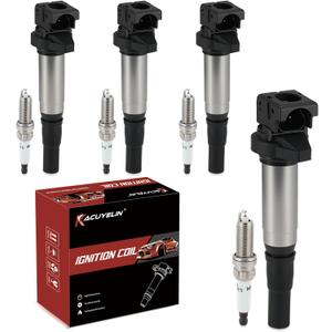 UF598 Ignition Coil Pack and Iridium Spark Plugs Set of 4 Compatible with Mini Cooper Cooper Countryman 2007-2016 1.6L L4 Replaces#C1692, GN10328