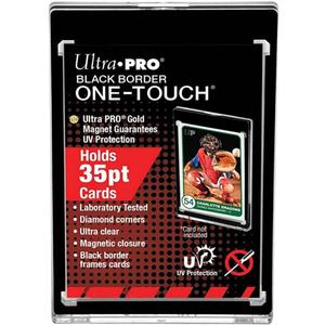 Ultra PRO ONETouch Magnetic Card Holder 35pt Black Border with UV Protection 5 Pack Premium Trading Card Display Cases