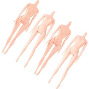 4Pcs Plastic Flexible Rotation 12 Moveable Joints Doll Toy Rotatable Nude Doll Body Toy Female Figure Naked Body Dolls for DIY Dolls