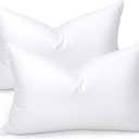 Ultra Soft Feather Pillows Queen Size Set of 2 - Goose Down Hotel Bed Pillow for Sleeping, (Down Fiber) Fluffy Support Surround Fill Polyester for Side, Back and Stomach Sleepers (Soft)