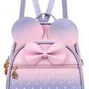 KL928 Girls Mini Backpack Bowknot Polka Dot Cute Small Daypacks Convertible Shoulder Bag Purse for Women (Pink#light Purple)