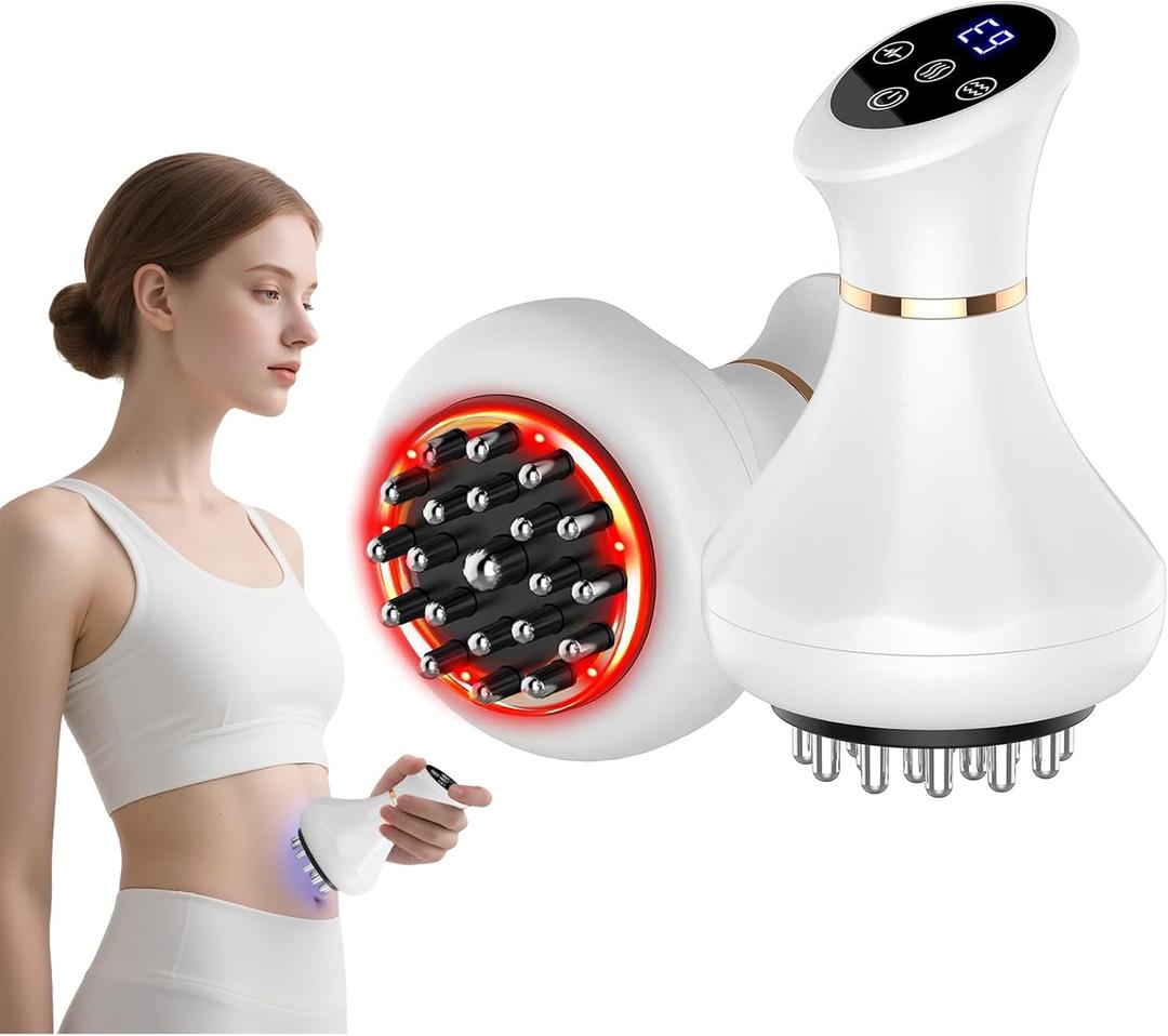 GDQ Lymphatic Drainage Massager & Anti Cellulite Massage Tool,Body Sculpting Machine,Helps Reduce Stretch Marks & Cellulite, Pain Relief Devices for Sciatica Nerve, Arms, Hip, Legs, Muscle (White)