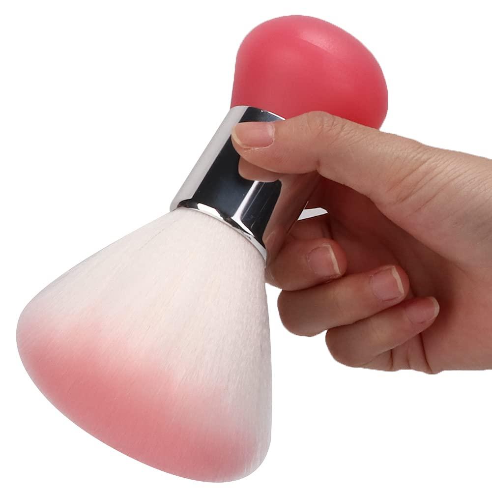 ZJchao Neck Duster Neck Duster Brush, Broken Hair Sweep Brush with Abs Handle, Barber Shop and Salon Nylon Shaving Brush for Face and Neck () (Pink)