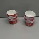 Ramekins 6oz Oven Safe,Creme Brulee Ramekin and Souffle Dishes,Porcelain Baking Bowls,Dipping Sauce Dish.Pudding Cups,Set of 6,Red