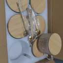 14oz Vintage Coffee Mugs Glass of 6 Hobnail Overnight Oats Glass Mug with Handle Bamboo Lids Spoon for Iced Coffee Latte Yogurt(Hobnail*6 with Seal Ring Lid)