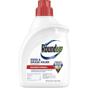 Roundup Weed and Grass Killer Concentrate, Use Around Flower Beds and Trees, on Walkways, and in Other Areas in Yards, 64 fl. oz.