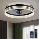 Ceiling Fans with Lights, Flush Mount Ceiling Fan with Lights and Remote, 6 Wind Speeds Smart Low Profile Ceiling Fan for Bedroom, Kids Room and Living Room 20" (Black)